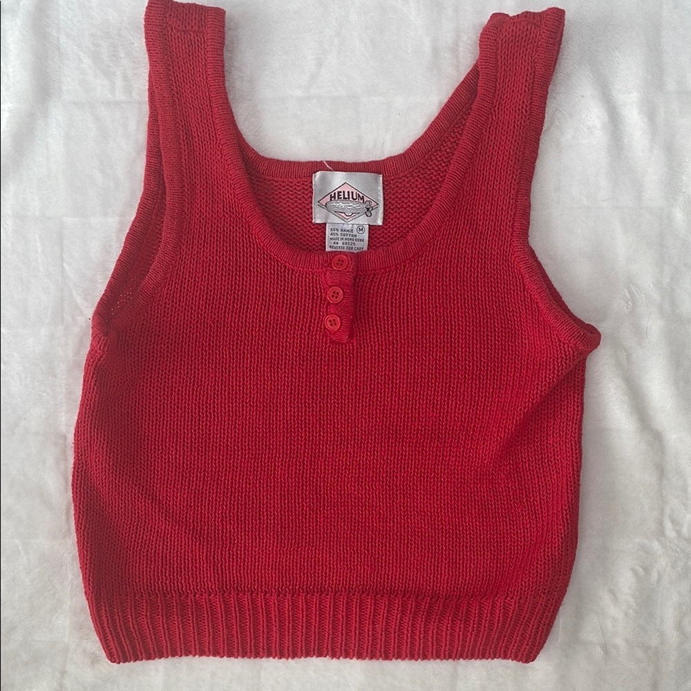 Red Knit Tank Top